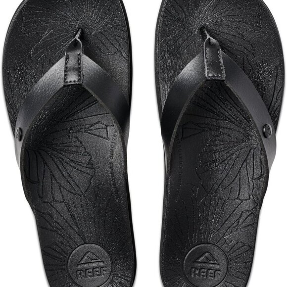 Women's Cushion Flip Flops Ethylene Vinyl Acetate Black Size 9 Slip On - Picture 4 of 6
